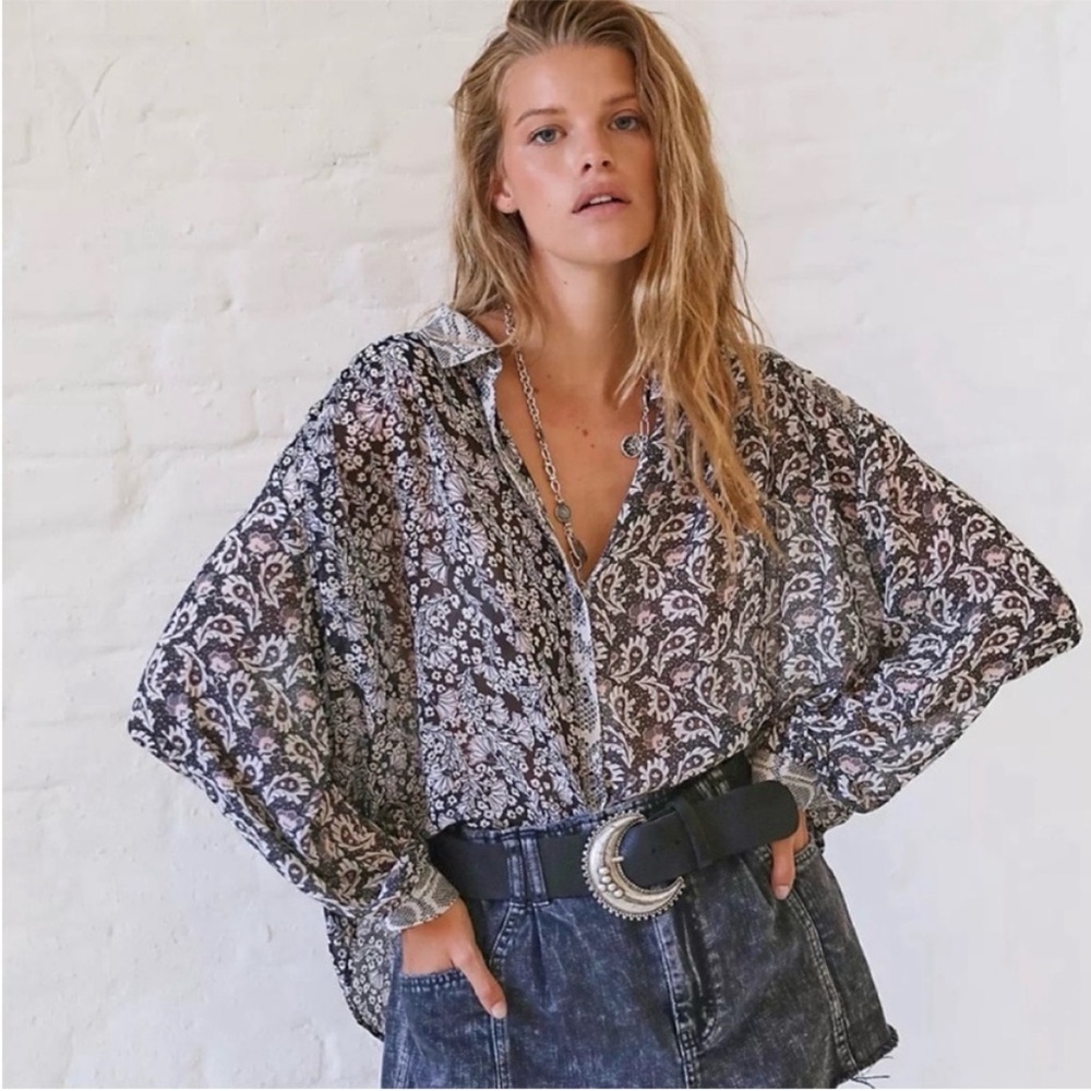 NWT Free People Dani Blouse Size XS